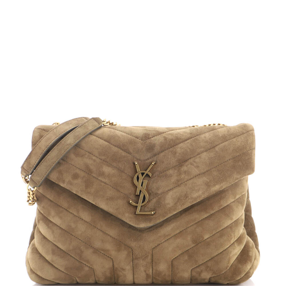 Saint Laurent Medium Loulou Shoulder Bag Matelasse Chevron Suede